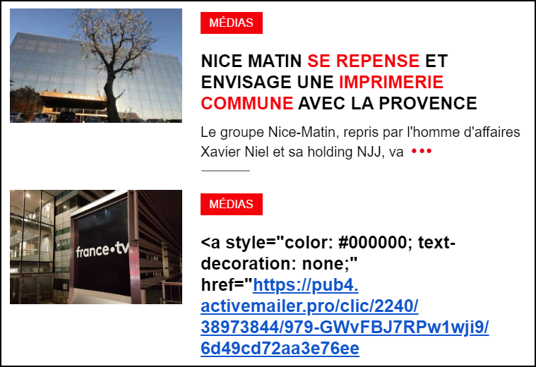 Intégration email