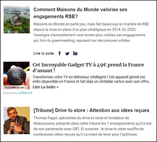 Publicité in-feed