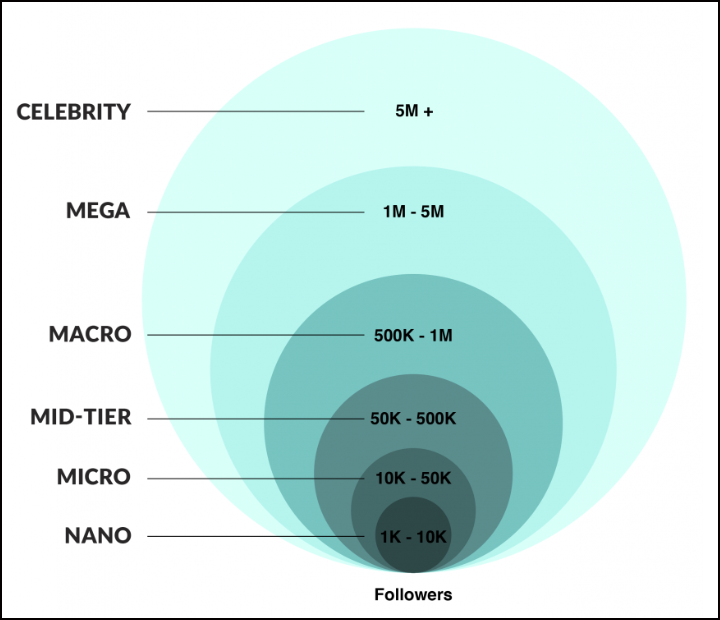 Un exemple de typologie d'influenceurs